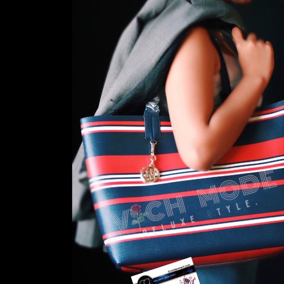 TOMMY HILFIGER TALIA TOTE RACING WITH POUCH, NWT - Picture 3 of 8